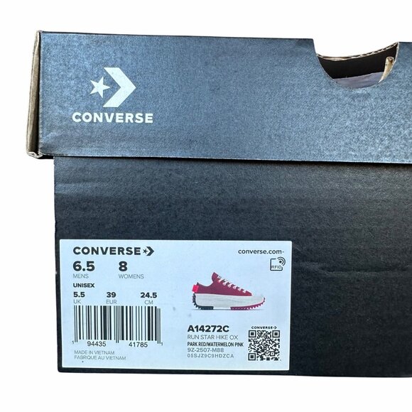 ❤️Converse Run Star Hike Platform Color Pop Sz 6.5 Men Shoes Sneaker Red A14272C - Picture 7 of 8
